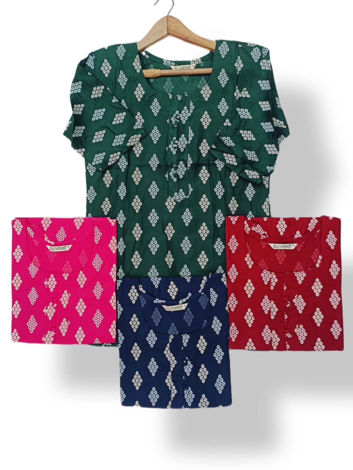 PRINTED RAYON SHORT KURTI